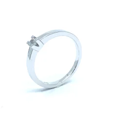 SØLV RING RHODINERET PRINSESSE MED SYNTETISKE ZIRKONIA