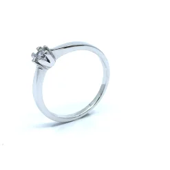 SØLV RING RHODINERET PRINSESSE MED SYNTETISK ZIRKONIA