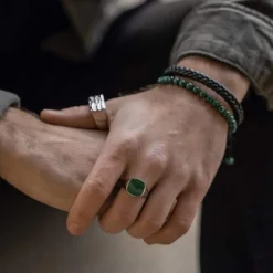 SON OF NOA HERRE RING SØLV MED MALAKIT- 106700509