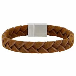 SON OF NOA LÆDER ARMBÅND BRUN FLETTET - 80970239219