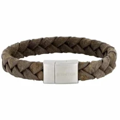 SON OF NOA LÆDER ARMBÅND FLET GRÅ 23 CM - 80970239323
