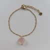 STINE A AMOUR SØLV FORGYLDT ARMBÅND MED ROSA KVARTS - 3222-02-OS