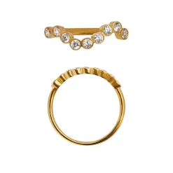 STINE A MIDNIGHT SPARKLE RING SØLV FORGYLDT - 4045-02