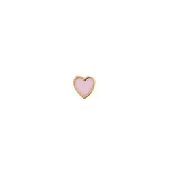 STINE A PETIT LOVE HEART ØRERINGE FORGYLDT SØLV PINK EMALJE - 1181-02-LIGHT PINK