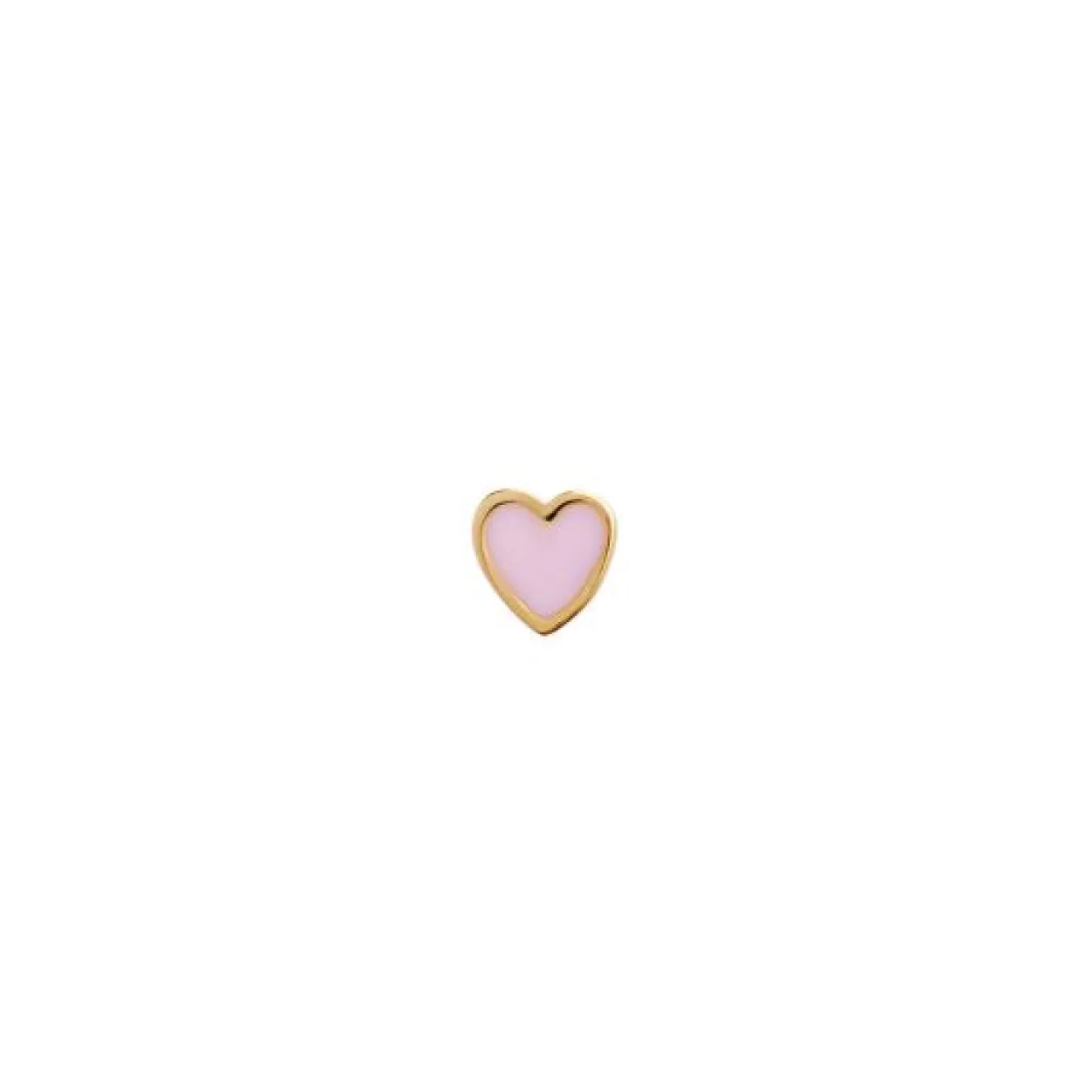 STINE A PETIT LOVE HEART ØRERINGE FORGYLDT SØLV PINK EMALJE - 1181-02-LIGHT PINK