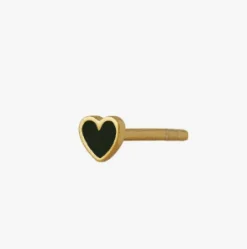 STINE A PETIT LOVE HEART ØRERING SØLV FORGYLDT - 1181-02-Black