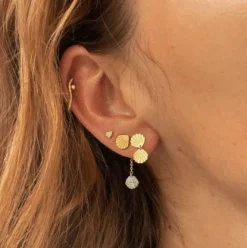 STINE A ØRERING SØLVFORGYLDT PETIT SHELL MUSLING - 1030-02-S