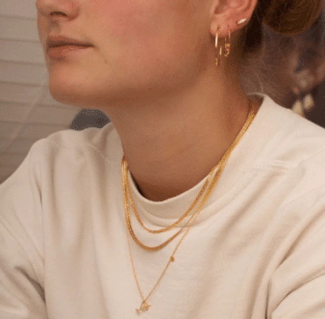 STINE A SHORT SNAKE HALSKÆDE SØLV FORGYLDT - 2019-02-OS