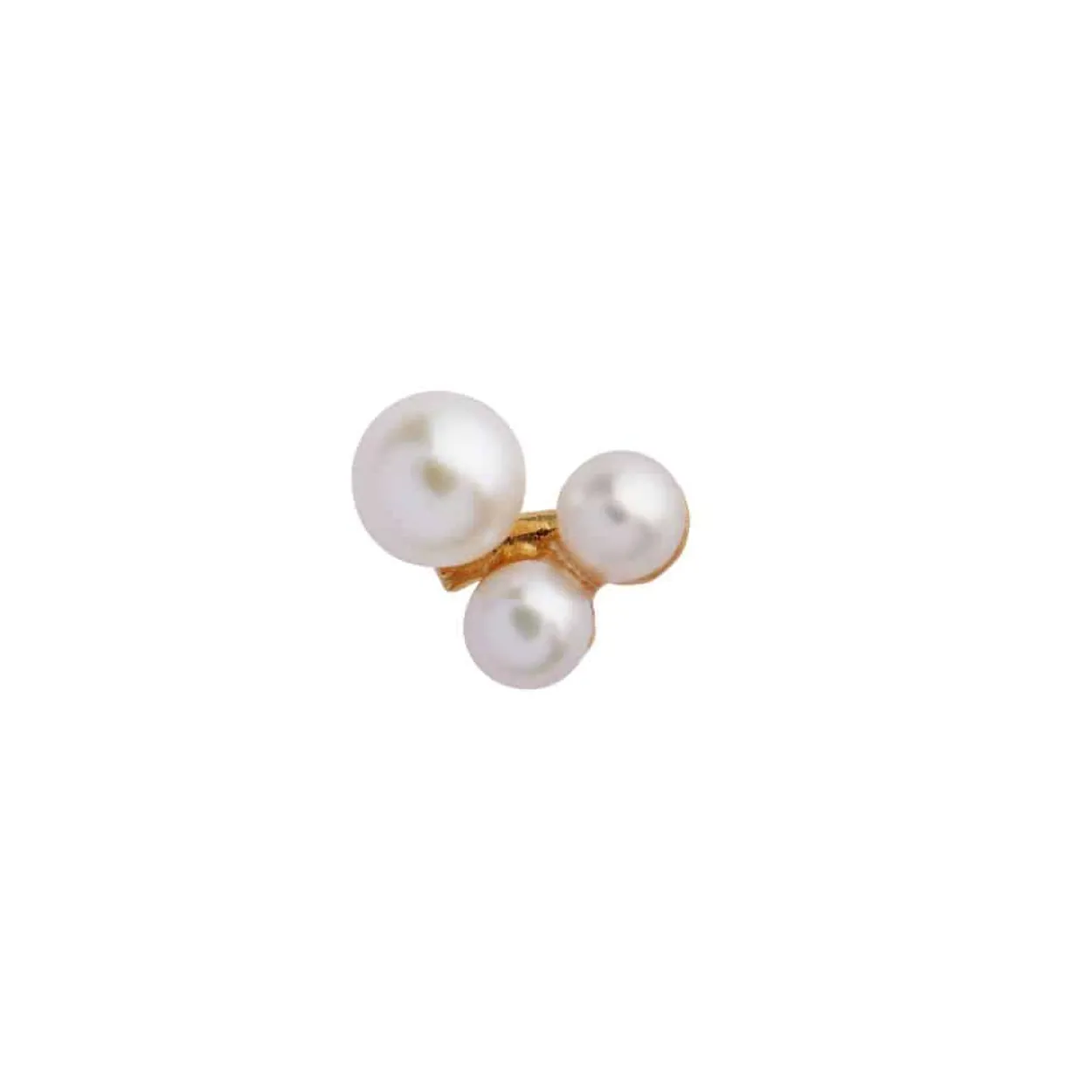 STINE A THREE PEARL BERRIES ØRERING SØLV FORGYLDT - 1321-02-S