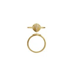 STINE A VINTAGE SHELL RING FORGYLDT SØLV MED STENE - 4051-02