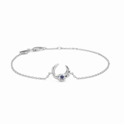 STUDIO Z LUNAR ARMBÅND SØLV MED BLÅ STEN - 7157881