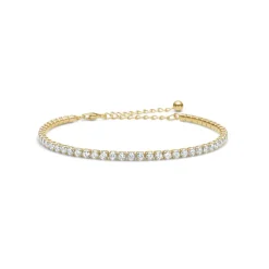 STUDIO Z TENNIS ARMBÅND SØLV FORGYLDT STEN - 7257098