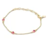 SUSANNE FRIIS BJØRNER SØLV ARMBÅND MED PINK KRYSTAL - 1585-2-183