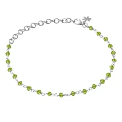 SUSANNE FRIIS BJØRNER SØLV ARMBÅND MED PERIDOT - 1433-1-135