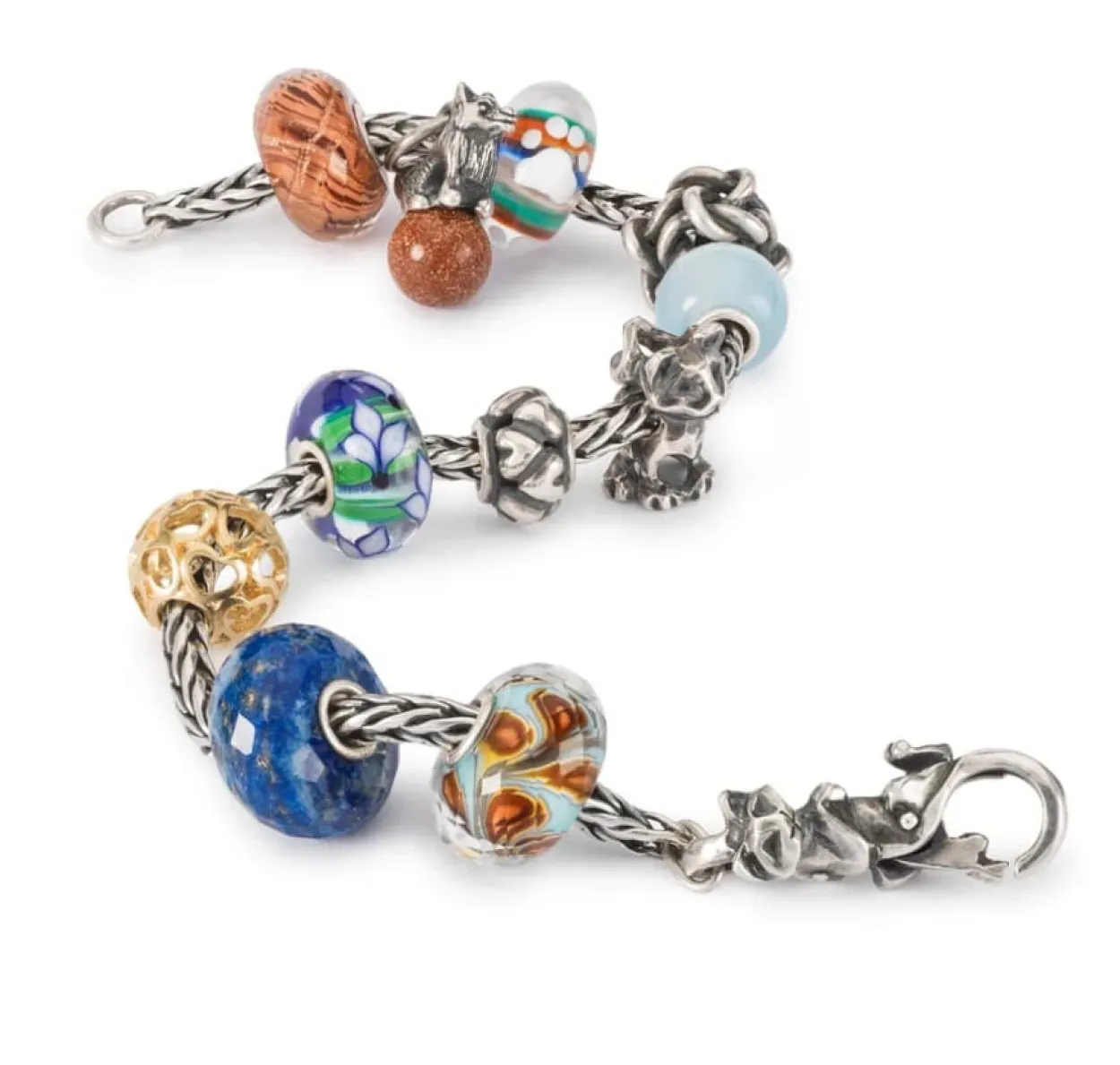 TROLLBEADS GLASKUGLE BLÅ IRIS - TGLBE-20384