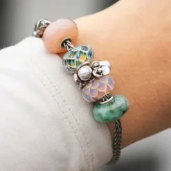 TROLLBEADS HAVFRUE I BØLGER GLASKUGLE - TGLBE-20437