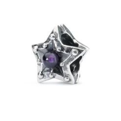TROLLBEADS 'STJERNE AF RO' SØLV KUGLE MED AMETYST - TAGBE-00221