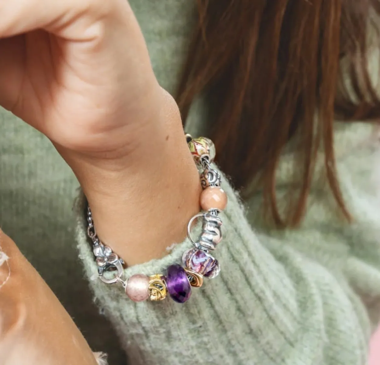 TROLLBEADS VIOLET MELODI GLASKUGLE - TGLBE-30102